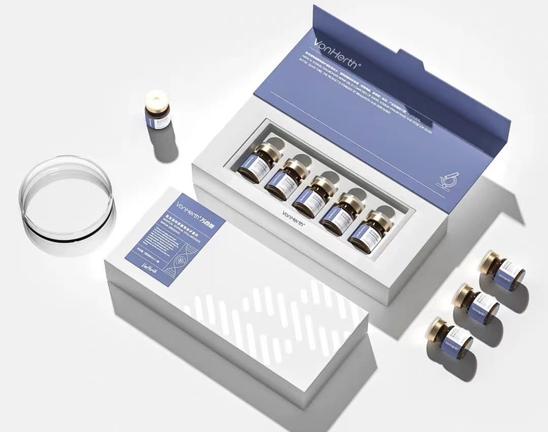 Premium rigid box packaging example with vial tray